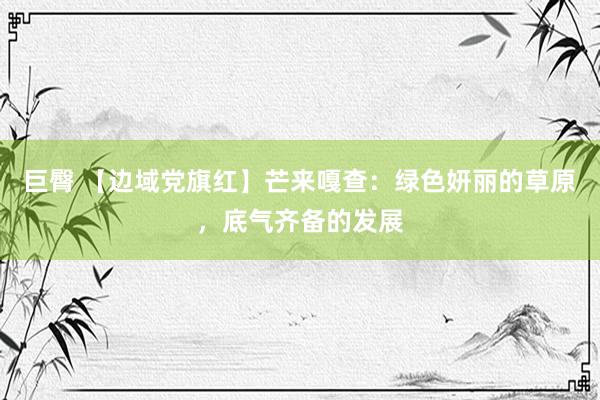 巨臀 【边域党旗红】芒来嘎查：绿色妍丽的草原，底气齐备的发展